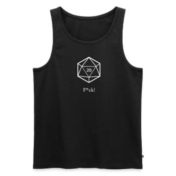 Fehlwurf - W20 - 20D - Patzer - Männer Premium Bio Tank Top - Schwarz - Vorne - Michal (187cm)