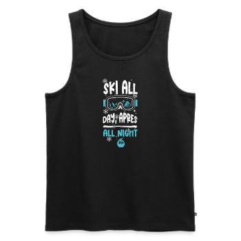 Ski all day, apres all night - Männer Premium Bio Tank Top - Schwarz - Vorne - Michal (187cm)