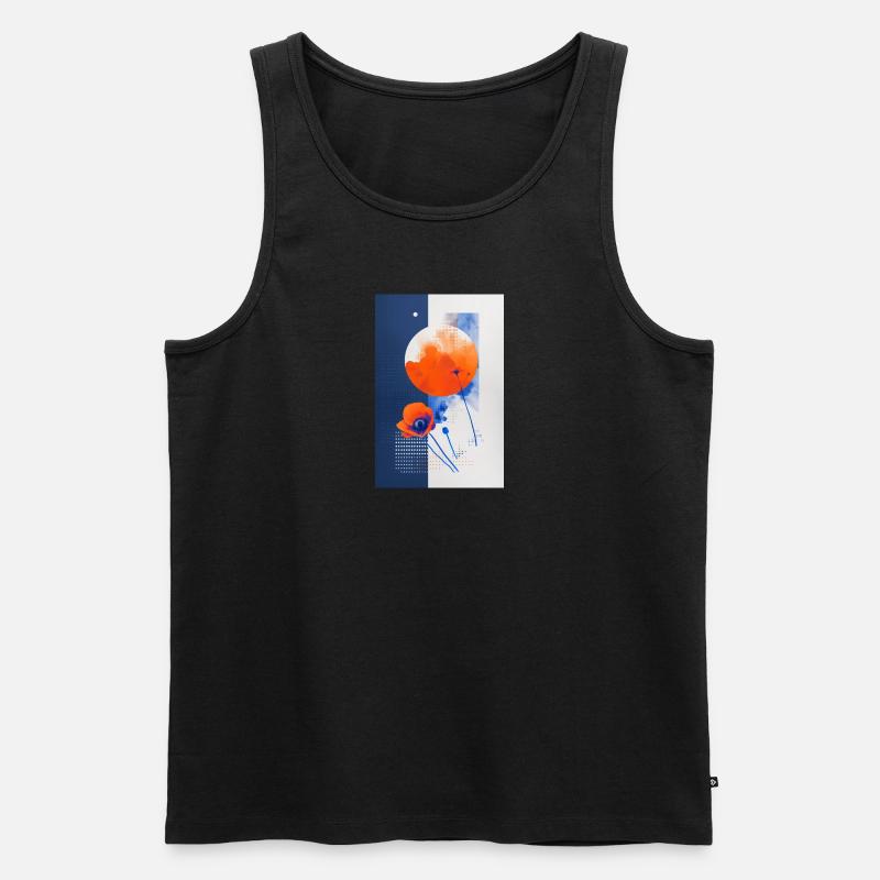 Mohnblume - Männer Premium Bio Tank Top - Schwarz