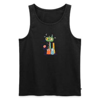 Off to bed - Men's Premium Organic Tank Top - black - Front - AI Model Male 178 light (178cm)