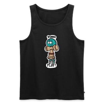 Do you want to play? - Men's Premium Organic Tank Top - black - Front - AI Model Male 178 light (178cm)