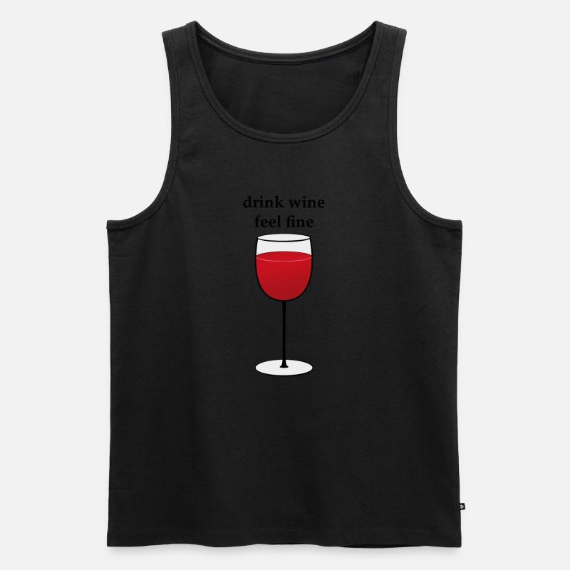 drink wine - Männer Premium Bio Tank Top - Schwarz