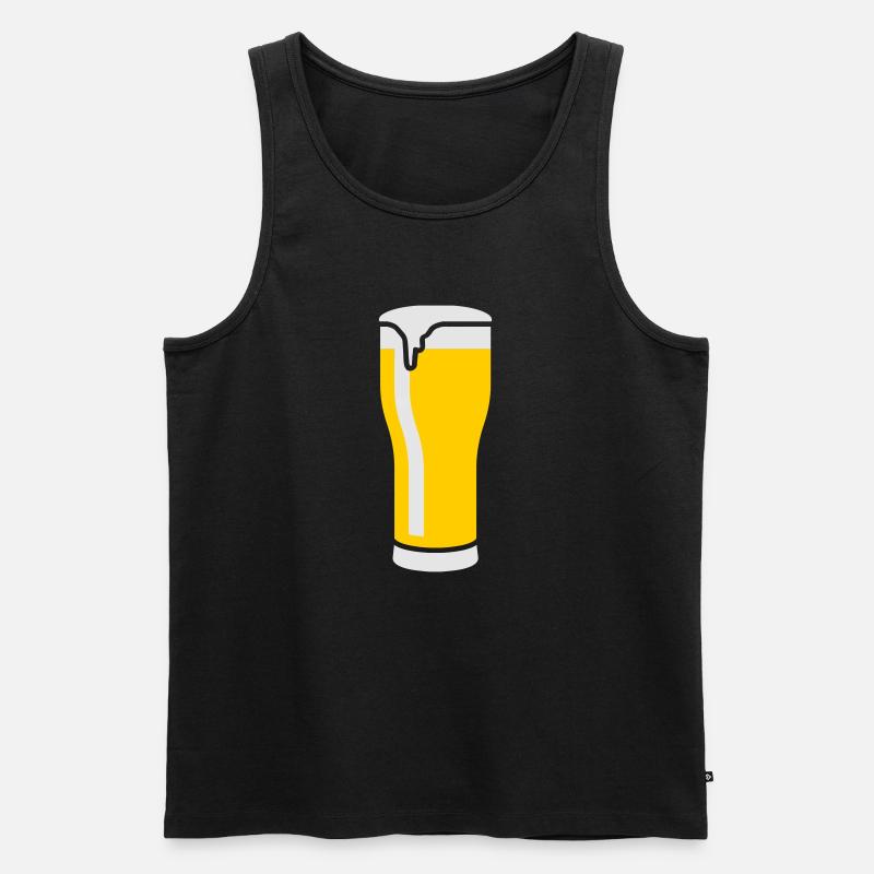bier_glas_2c - Männer Premium Bio Tank Top - Schwarz