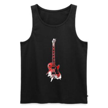 Red Guitar - Männer Premium Bio Tank Top - Schwarz - Vorne - Michal (187cm)