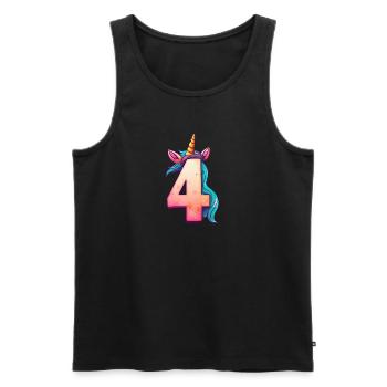 Einhorn 4. Geburtstag - Männer Premium Bio Tank Top - Schwarz - Vorne - Michal (187cm)