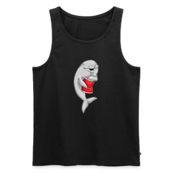 Delfin Chipstüte - Männer Premium Bio Tank Top - Schwarz - Vorne - Michal (187cm)