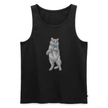 Katze Dart Dartpfeil - Männer Premium Bio Tank Top - Schwarz - Vorne - Michal (187cm)