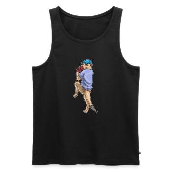 Meerkat Baseball Gant de baseball - Débardeur bio Premium Homme - noir - Devant - Michal (187cm)