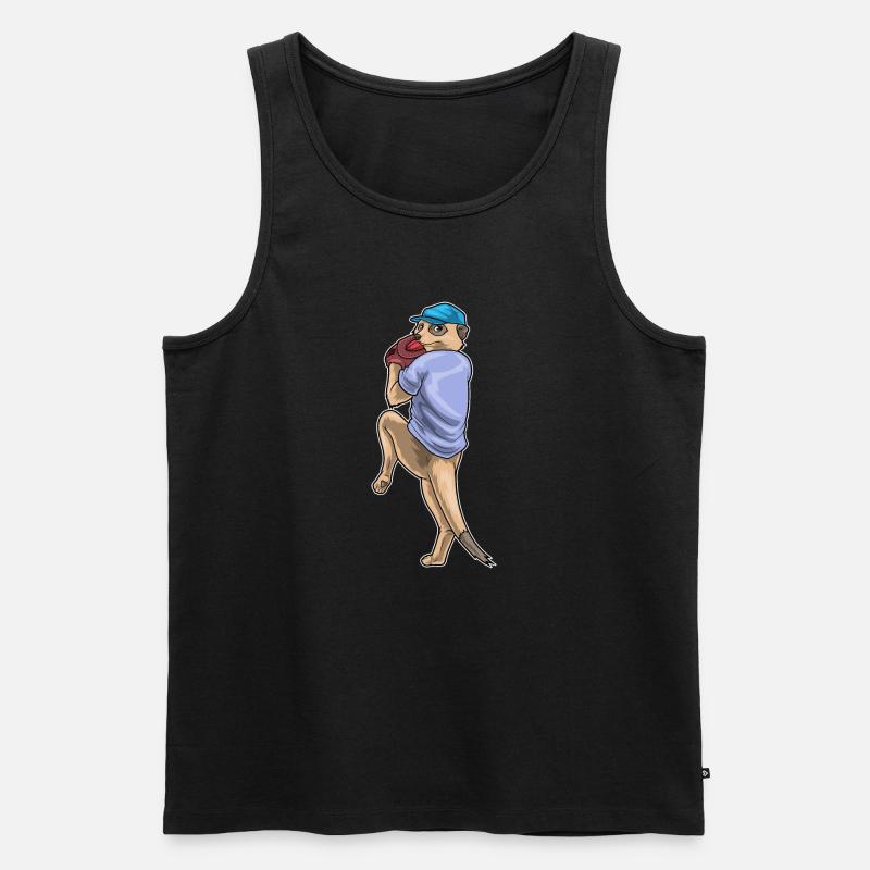 Erdmännchen Baseball Baseballhandschuh - Männer Premium Bio Tank Top - Schwarz