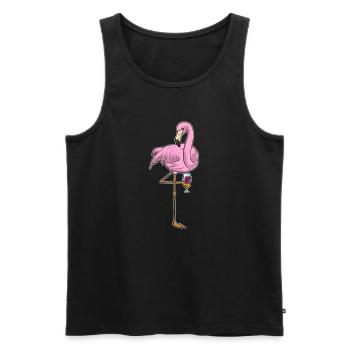 Flamingo Red Wine - Men's Premium Organic Tank Top - black - Front - Michal (187cm)