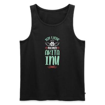 J’aime mon Akita Inu - Débardeur bio Premium Homme - noir - Devant - Michal (187cm)
