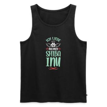 J’aime mon Shiba Inu - Débardeur bio Premium Homme - noir - Devant - Michal (187cm)