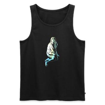 Fille en glace - Débardeur bio Premium Homme - noir - Devant - AI Model Male 178 light (178cm)