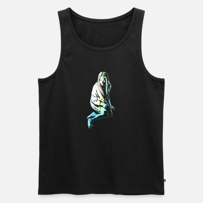 Mädchen aus Licht - Männer Premium Bio Tank Top - Schwarz