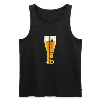 Low Polygon -Weissbier Prost- - Männer Premium Bio Tank Top - Schwarz - Vorne - Michal (187cm)