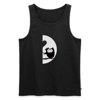 Owls left - Valentine's Day - Men's Premium Organic Tank Top - black - Front - AI Model Male 178 light (178cm)