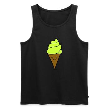 Icecream Smile - Men's Premium Organic Tank Top - black - Front - Michal (187cm)
