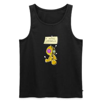 HATE PEOPLE - Männer Premium Bio Tank Top - Schwarz - Vorne - AI Model Male 178 light (178cm)