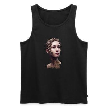 Portrait of a bark woman - Men's Premium Organic Tank Top - black - Front - AI Model Male 178 light (178cm)