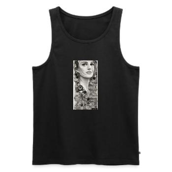 Elegante Fusion - Männer Premium Bio Tank Top - Schwarz - Vorne - AI Model Male 178 light (178cm)