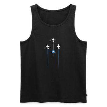 Scotland Airlines - Men's Premium Organic Tank Top - black - Front - AI Model Male 178 light (178cm)