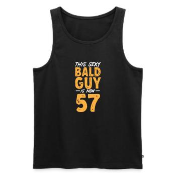 Bald Head Baldness Beard Bald Head - Men's Premium Organic Tank Top - black - Front - AI Model Male 178 light (178cm)