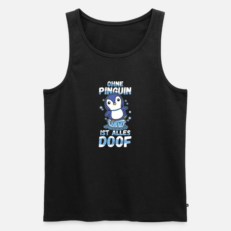 Pinguin - Männer Premium Bio Tank Top - Schwarz