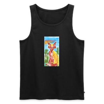 de la Füchs - Männer Premium Bio Tank Top - Schwarz - Vorne - Michal (187cm)
