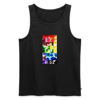 water colour - Men's Premium Organic Tank Top - black - Front - AI Model Male 178 light (178cm)
