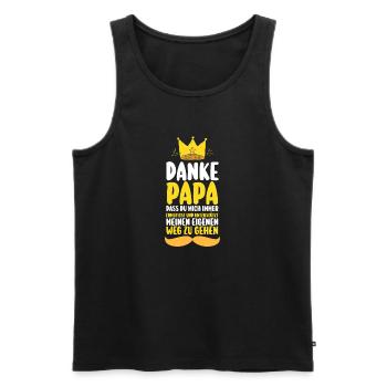 Papa Fête des pères Papa - Débardeur bio Premium Homme - noir - Devant - Michal (187cm)