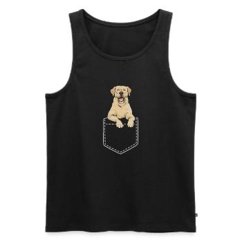 Labrador Retriever jaune - Débardeur bio Premium Homme - noir - Devant - Michal (187cm)