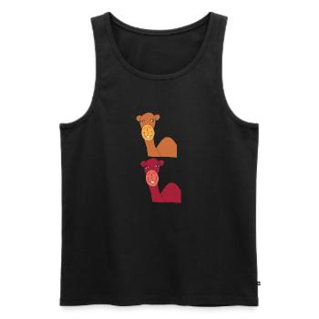 kamel doppelt - Männer Premium Bio Tank Top - Schwarz - Vorne - AI Model Male 178 light (178cm)