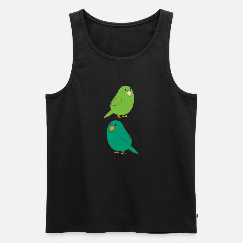 wellensittich 2fach - Männer Premium Bio Tank Top - Schwarz