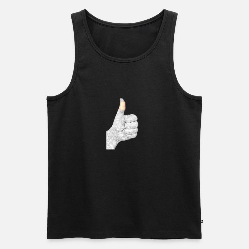 Hand mit Pflaster - Männer Premium Bio Tank Top - Schwarz