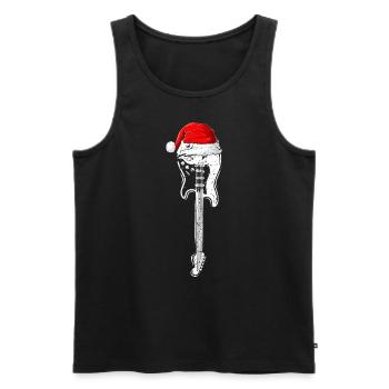 E-Gitarre Weihnachtsmannmütze Weihnachten Xmas - Männer Premium Bio Tank Top - Schwarz - Vorne - Michal (187cm)