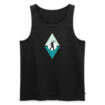 Rules Cornhole - Men's Premium Organic Tank Top - black - Front - AI Model Male 178 light (178cm)