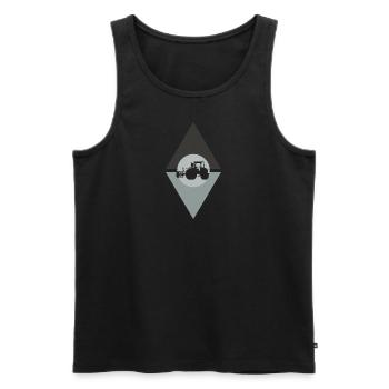 Farmer Farm Combine Harvester - Men's Premium Organic Tank Top - black - Front - Michal (187cm)