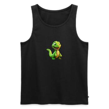 Tinysaure - Men's Premium Organic Tank Top - black - Front - AI Model Male 178 light (178cm)