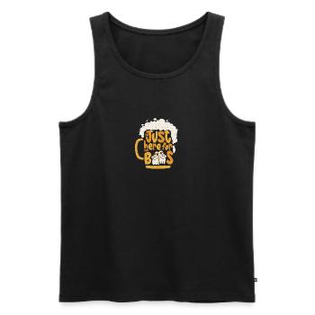 Ich bin nur hier für die Buhrufe Lustiger Halloween-Geist - Männer Premium Bio Tank Top - Schwarz - Vorne - AI Model Male 178 light (178cm)
