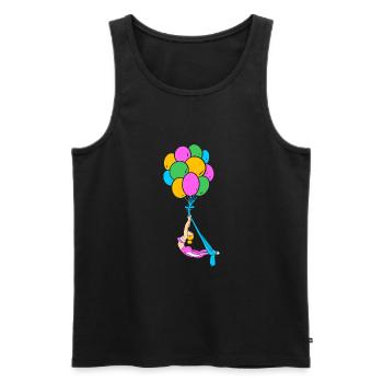 Yoga aérien Air Yoga - Débardeur bio Premium Homme - noir - Devant - Michal (187cm)