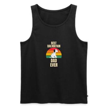 Retro Dalmatiner Papa - Männer Premium Bio Tank Top - Schwarz - Vorne - Michal (187cm)