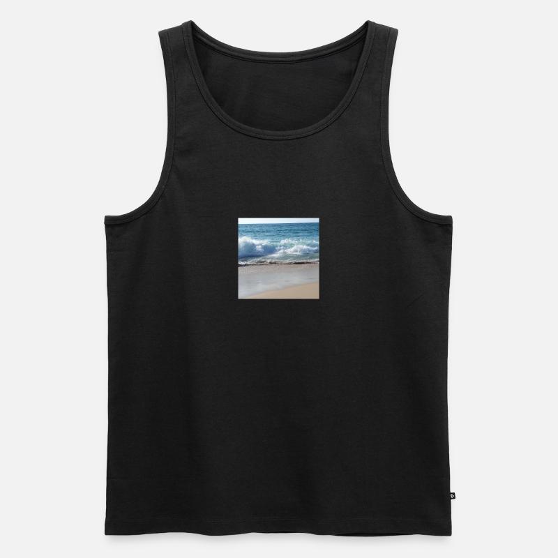 waves - Männer Premium Bio Tank Top - Schwarz