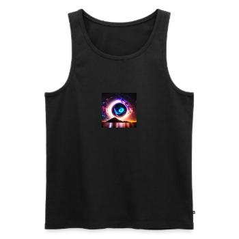 ImgCreator ai destroy world - Männer Premium Bio Tank Top - Schwarz - Vorne - Michal (187cm)