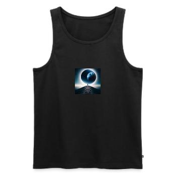 ImgCreator ai moon explore 1 - Männer Premium Bio Tank Top - Schwarz - Vorne - Michal (187cm)
