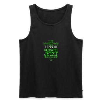 Bachelor Lennox - Männer Premium Bio Tank Top - Schwarz - Vorne - AI Model Male 178 light (178cm)