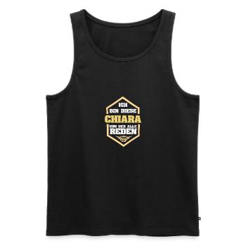 Geschenk für Chiara - Männer Premium Bio Tank Top - Schwarz - Vorne - Michal (187cm)
