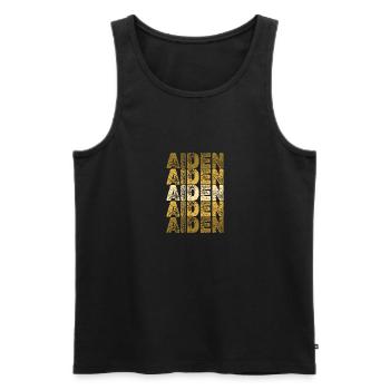 Gift for Aiden - Men's Premium Organic Tank Top - black - Front - AI Model Male 178 light (178cm)