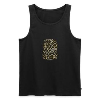 Spruch Athos - Männer Premium Bio Tank Top - Schwarz - Vorne - AI Model Male 178 light (178cm)