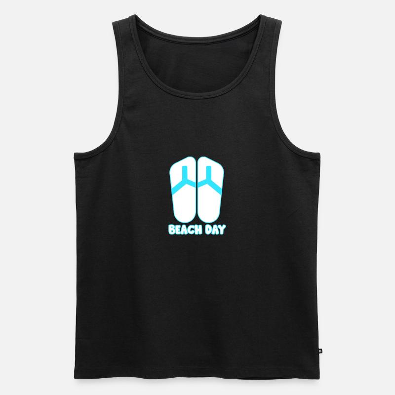 Beach Day weiß/blau - Männer Premium Bio Tank Top - Schwarz
