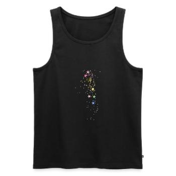 stars, drawing, illustration,pink,star,pastel - Men's Premium Organic Tank Top - black - Front - Michal (187cm)
